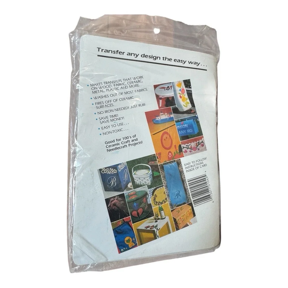 Vintage EZ Crafts Pressure-fax Transfer Pen Paper Kit Painting Ceramic NOS